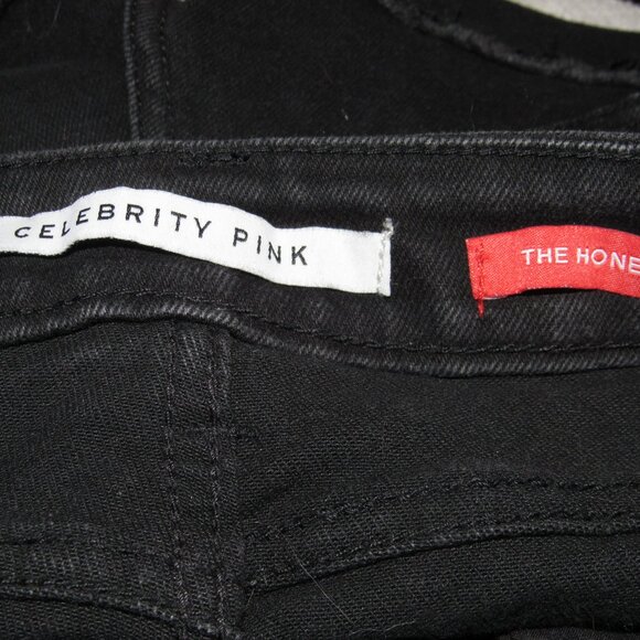 CELEBRITY PINK The Honey Distressed Cuffed Black Shorts Junior Size 5 - Picture 3 of 4